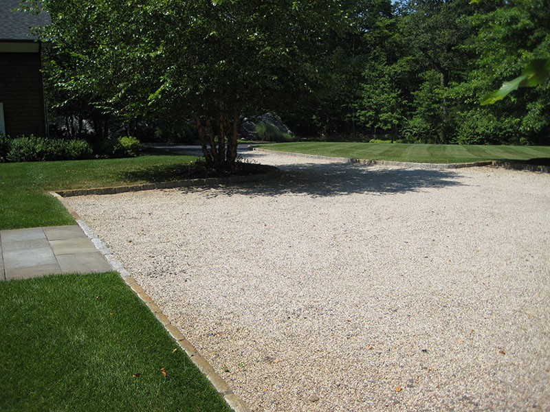 large beautiful pebblestone driveway